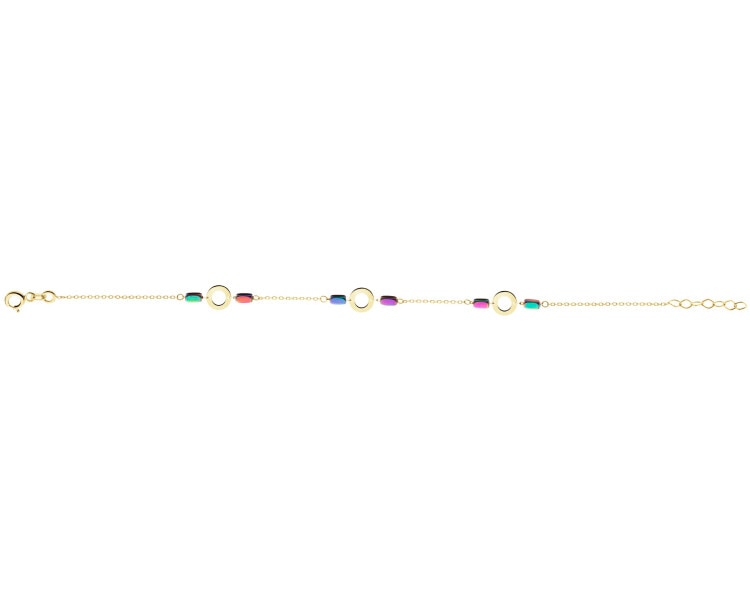 8 K Yellow Gold Bracelet with Hematite