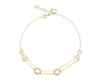 8 K Yellow Gold Bracelet with Cubic Zirconia