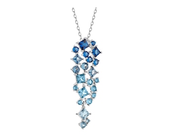 Rhodium Plated Silver Pendant with Cubic Zirconia