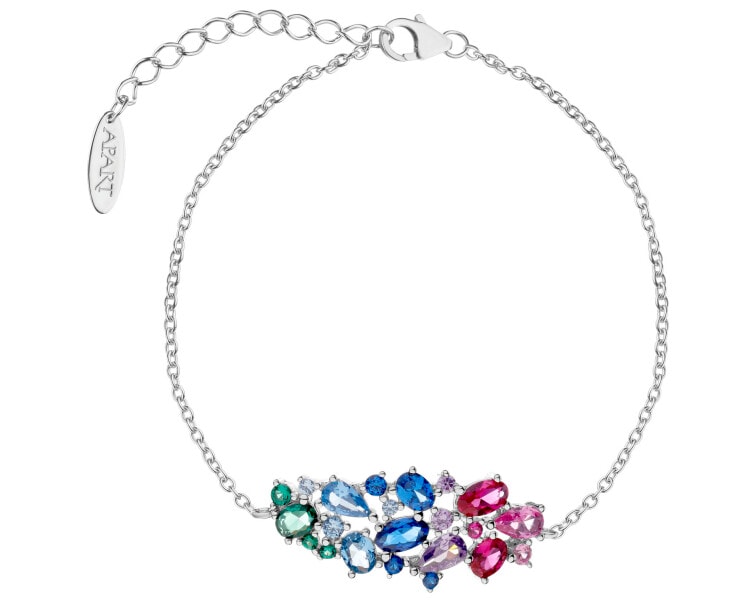 Rhodium Plated Silver Bracelet with Cubic Zirconia