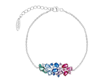 Rhodium Plated Silver Bracelet with Cubic Zirconia