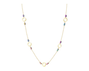 8 K Yellow Gold Necklace with Hematite