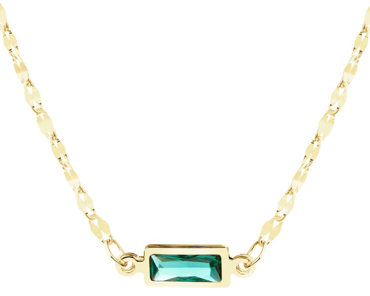 9 K Yellow Gold Necklace with Cubic Zirconia