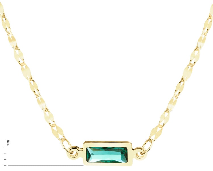 9 K Yellow Gold Necklace with Cubic Zirconia