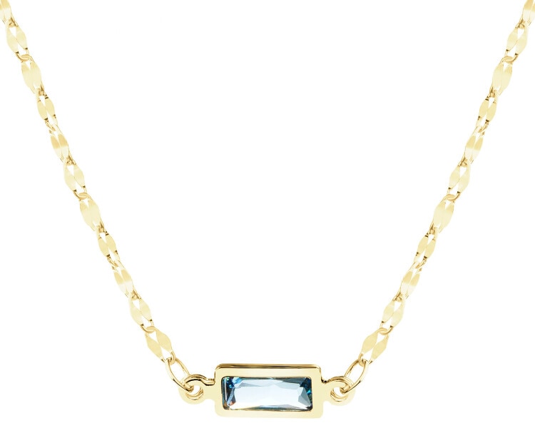 9 K Yellow Gold Necklace with Cubic Zirconia