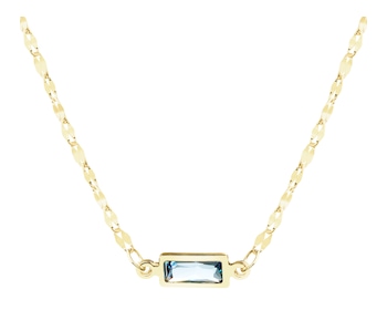 9 K Yellow Gold Necklace with Cubic Zirconia