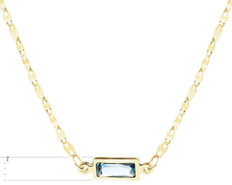 9 K Yellow Gold Necklace with Cubic Zirconia