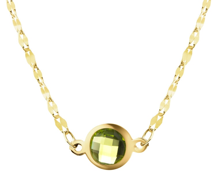 9 K Yellow Gold Necklace with Cubic Zirconia