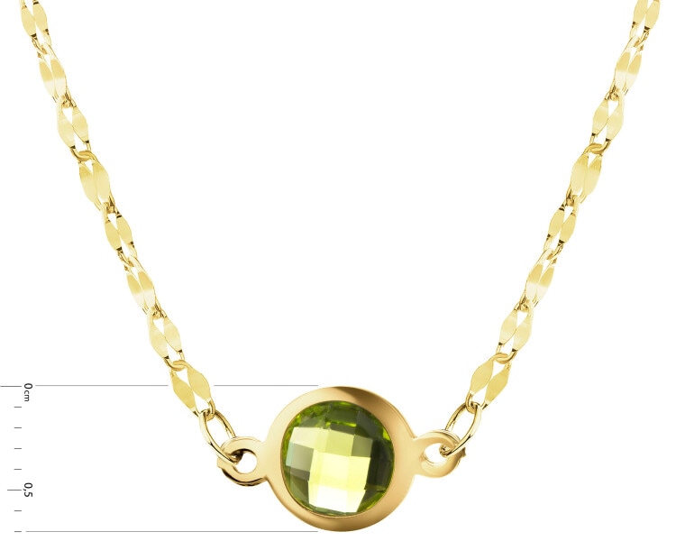 9 K Yellow Gold Necklace with Cubic Zirconia