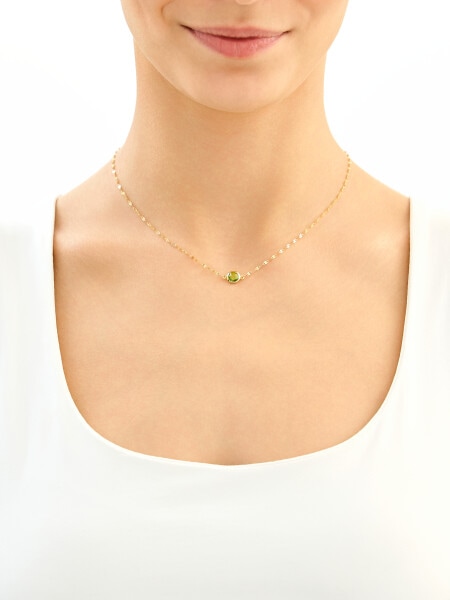 9 K Yellow Gold Necklace with Cubic Zirconia