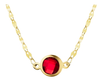 9 K Yellow Gold Necklace with Cubic Zirconia