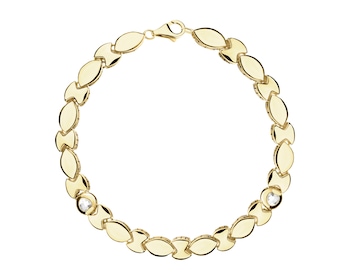 8 K Yellow Gold Bracelet with Cubic Zirconia