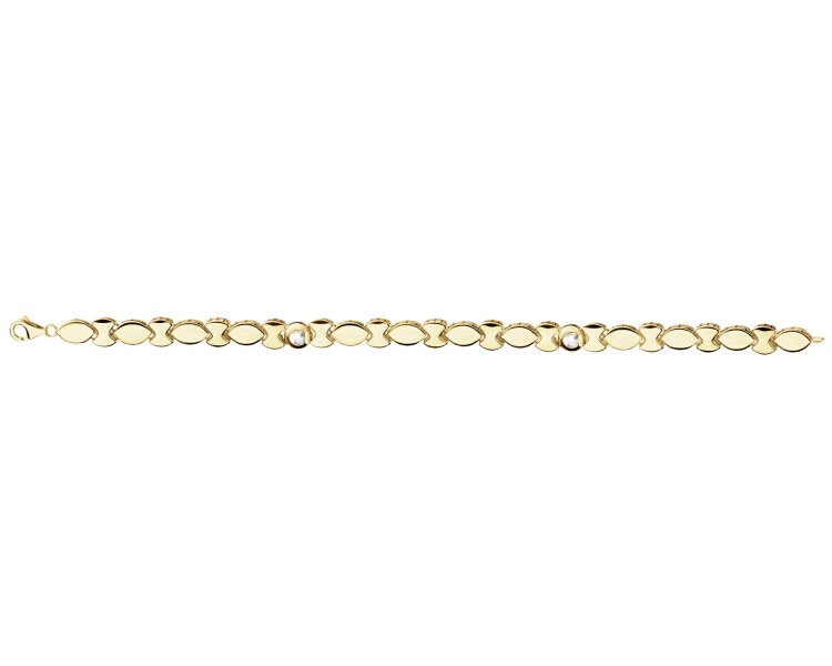 8 K Yellow Gold Bracelet with Cubic Zirconia