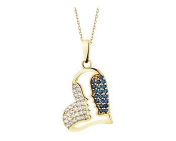 8 K Yellow Gold Pendant with Cubic Zirconia