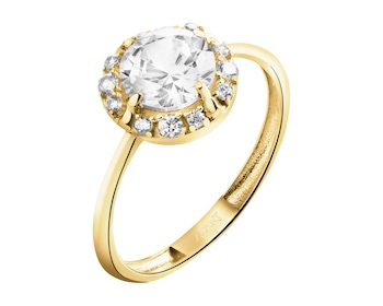 8 K Yellow Gold Ring with Cubic Zirconia