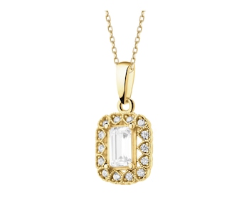 8 K Yellow Gold Pendant with Cubic Zirconia