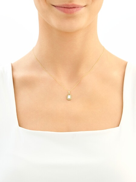 Złota zawieszka z cyrkoniami