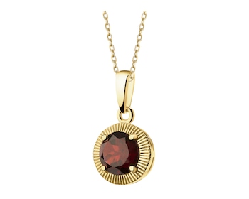 14 K Yellow Gold Pendant with Synthetic Garnet