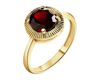 14 K Yellow Gold Ring with Synthetic Garnet