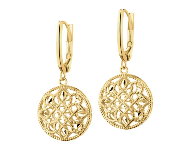 8 K Yellow Gold Dangling Earring 