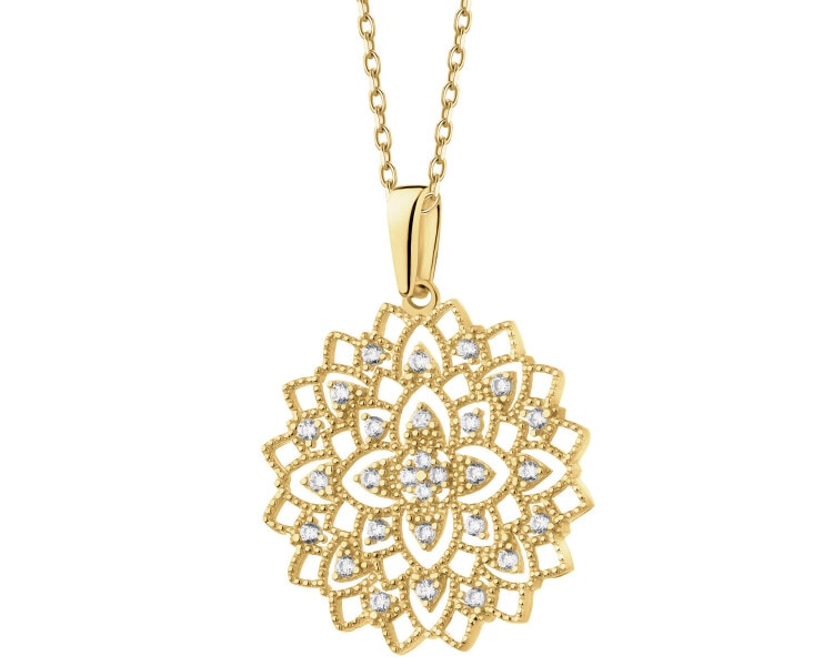 14 K Yellow Gold Pendant with Cubic Zirconia