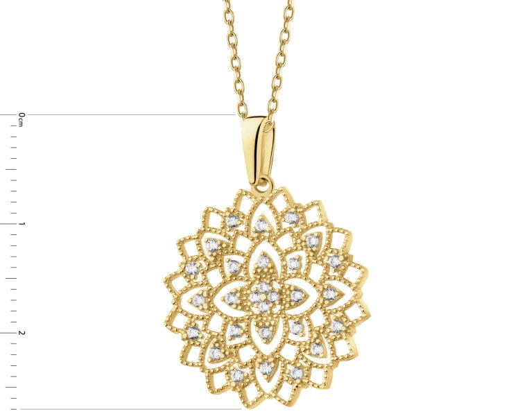 14 K Yellow Gold Pendant with Cubic Zirconia