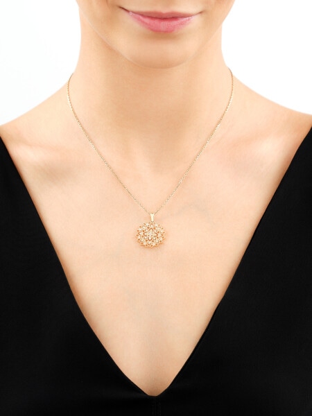 14 K Yellow Gold Pendant with Cubic Zirconia