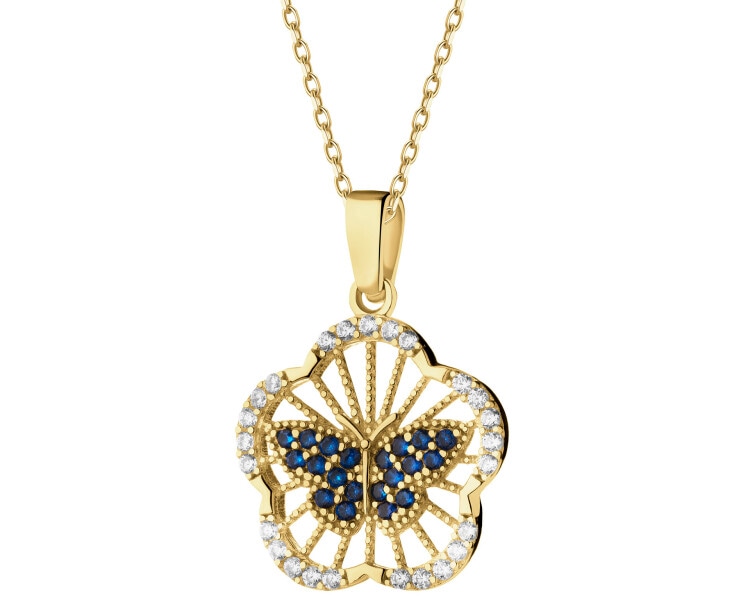 14 K Yellow Gold Pendant with Cubic Zirconia