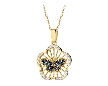 14 K Yellow Gold Pendant with Cubic Zirconia