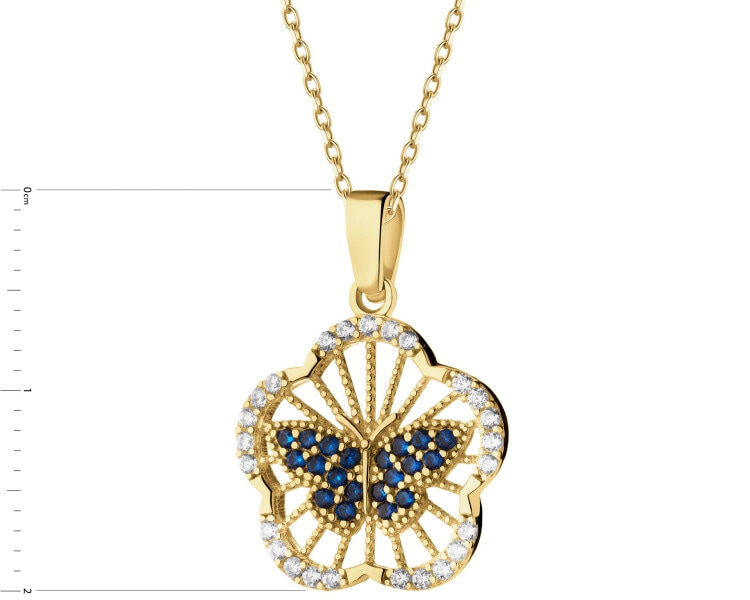 14 K Yellow Gold Pendant with Cubic Zirconia