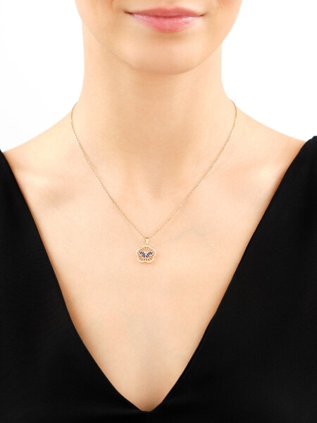 14 K Yellow Gold Pendant with Cubic Zirconia