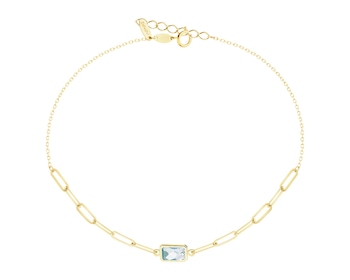 8 K Yellow Gold Bracelet with Quartz