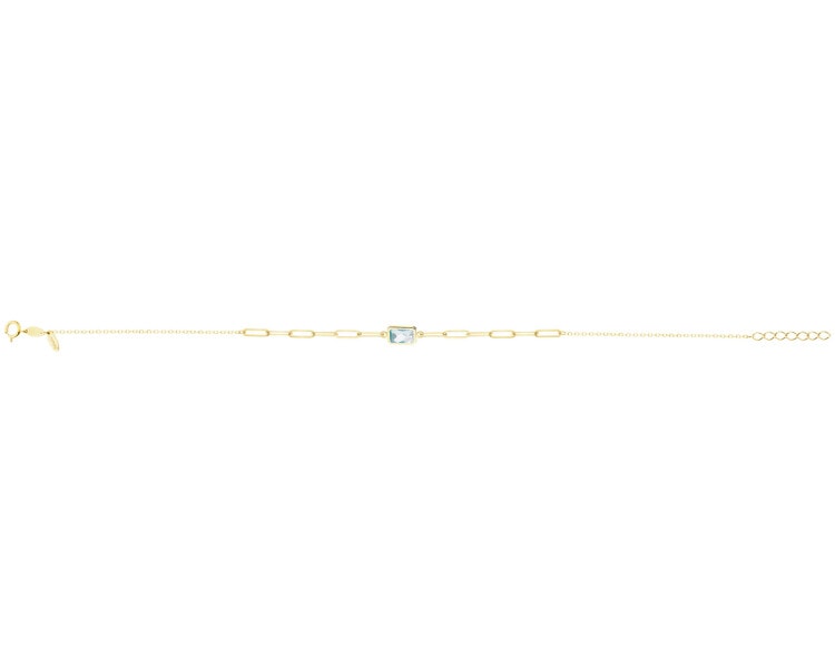 8 K Yellow Gold Bracelet with Quartz