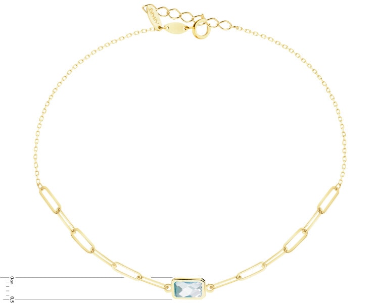 8 K Yellow Gold Bracelet with Quartz