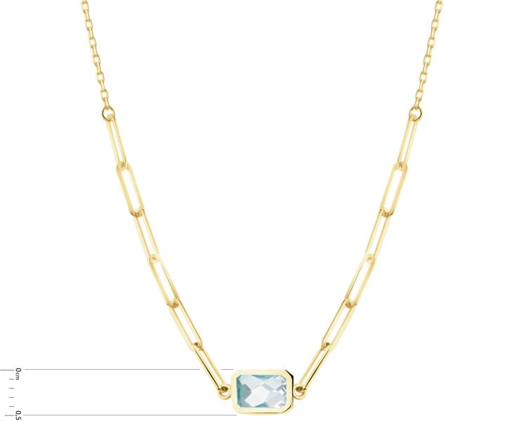 8 K Yellow Gold Necklace with Quartz