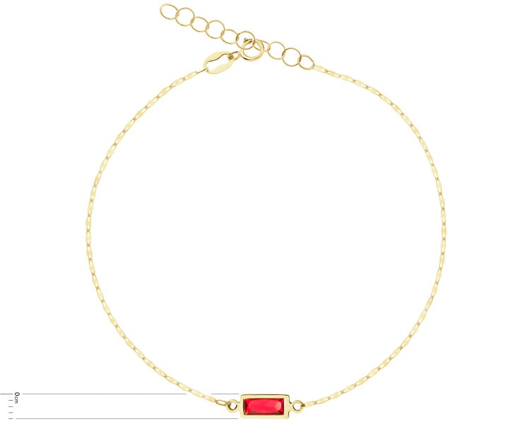 9 K Yellow Gold Bracelet with Cubic Zirconia