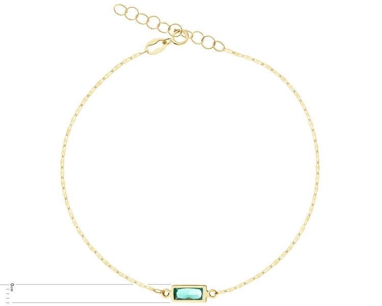 9 K Yellow Gold Bracelet with Cubic Zirconia