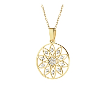 8 K Yellow Gold Pendant with Cubic Zirconia