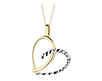 9 K Rhodium-Plated Yellow Gold Pendant 