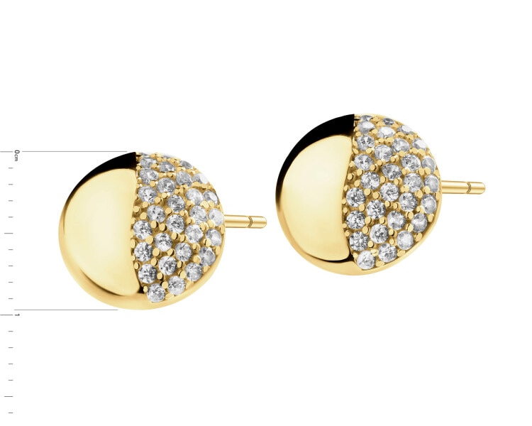 8 K Yellow Gold Earrings with Cubic Zirconia