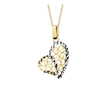 9 K Rhodium-Plated Yellow Gold Pendant 