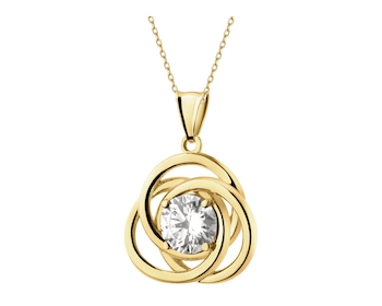 8 K Yellow Gold Pendant with Cubic Zirconia