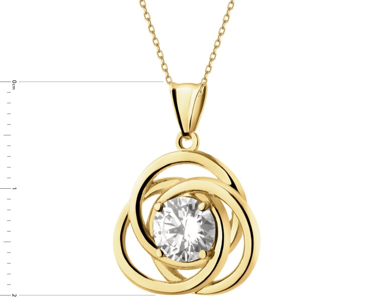 8 K Yellow Gold Pendant with Cubic Zirconia