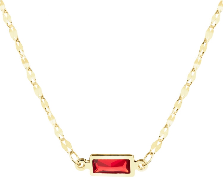 9 K Yellow Gold Necklace with Cubic Zirconia