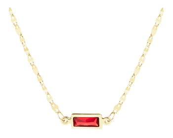 9 K Yellow Gold Necklace with Cubic Zirconia