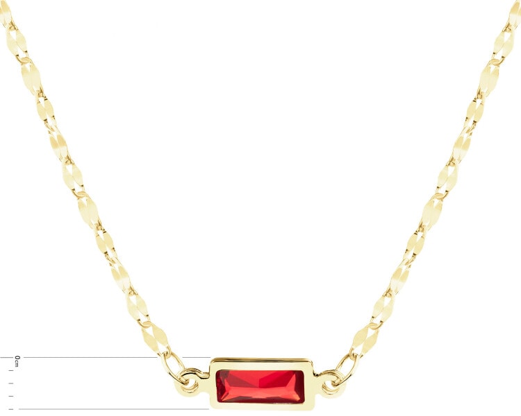 9 K Yellow Gold Necklace with Cubic Zirconia