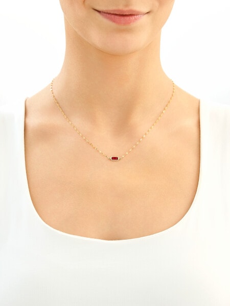 9 K Yellow Gold Necklace with Cubic Zirconia