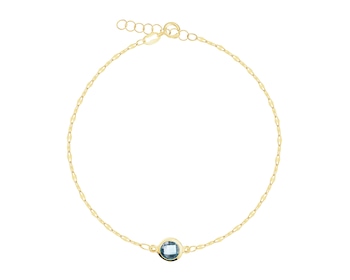 9 K Yellow Gold Bracelet with Cubic Zirconia