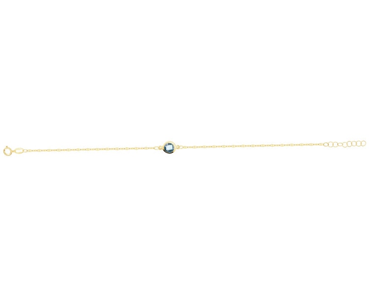 9 K Yellow Gold Bracelet with Cubic Zirconia