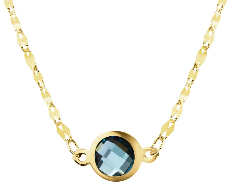 9 K Yellow Gold Necklace with Cubic Zirconia